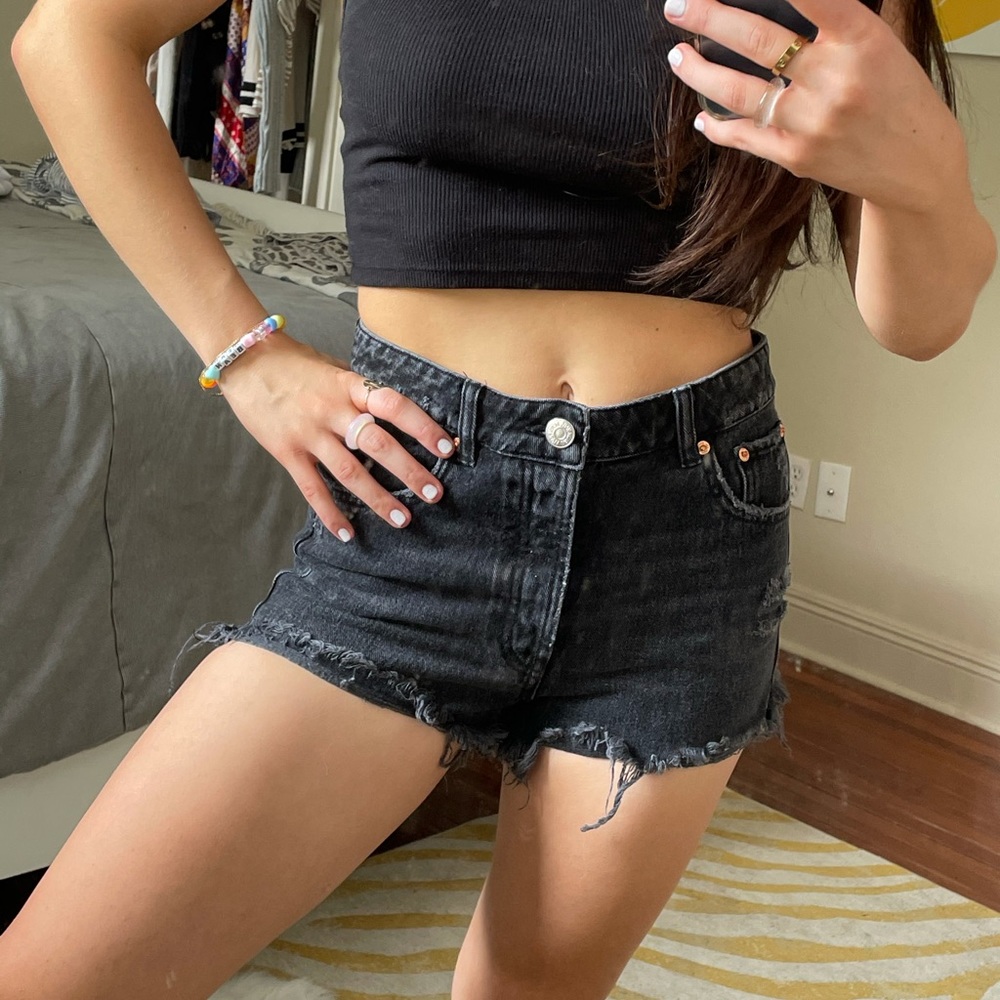 Zara Black Jean Shorts